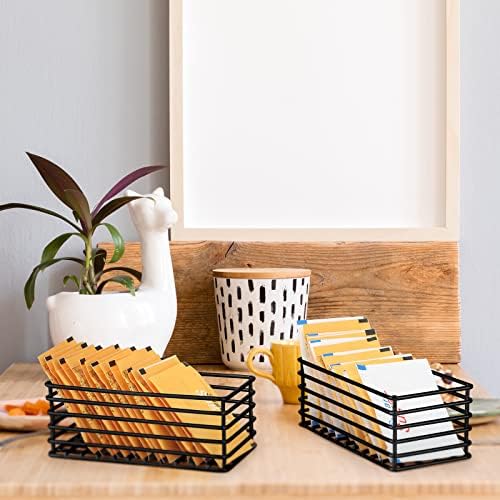 Oudain 2 Pcs Sugar Packet Holders for Coffee Bar, Black