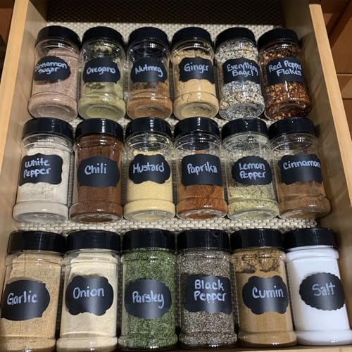 FUNSUEI 36 Pack 6 OZ Empty Clear Plastic Spice Bottles, Spice Shaker