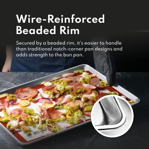 New Star Foodservice Aluminum Sheet Pan & Silicone Mat, 13x18-Inch