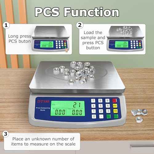 Large Digital Kitchen Scale 40kg/88lb Stainless Steel Price Computing