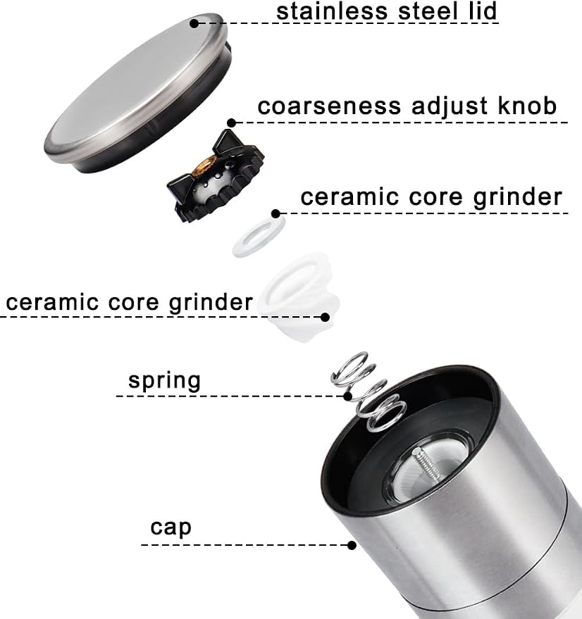 Gulex® Salt and Pepper Grinder Set, Pepper Mill, Sea Salt Shaker Grinder - Image 5