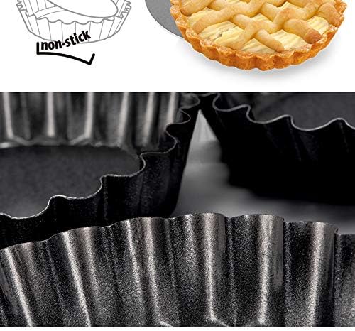 IELEK 12 Inch Non-Stick Tart Quiche Flan Pan Molds Round Removable