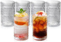 Hobnail Glasses Set of 6 Highball Vintage Drinking Glasses 13OZ Clear