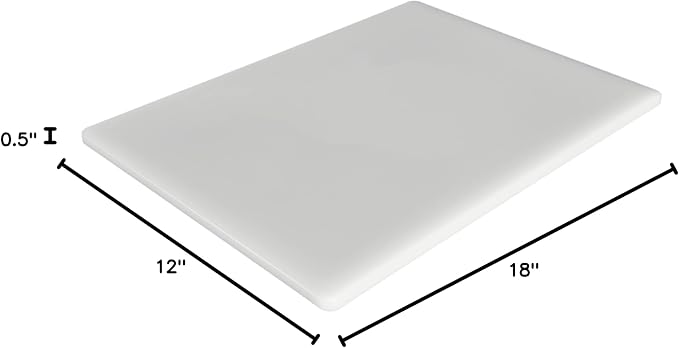 Commercial Grade Plastic Cutting Board 18 x 12 x 1/2 Thick High Density White - Image 9