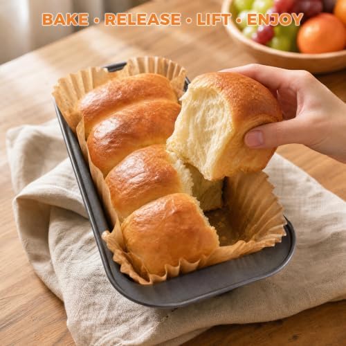 Loaf Pan Baking Set with 100 Parchment Paper Liners and 2 Mini