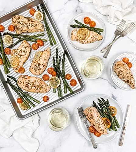 USA Pan Bakeware Half Sheet Pan, Set of 2 Baking Sheets, Aluminized