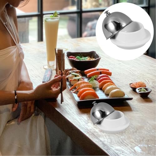 Tofficu 3 Pcs Ceramic Butter Dish with Lid, Round Butter Keeper with