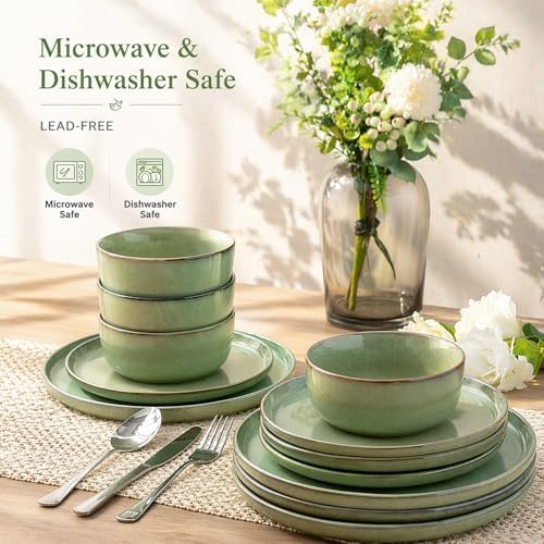 GBHOME Dinnerware Sets for 8, 24 Pieces Ceramic Plates and Bowls Set