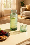 Mouthwash Dispenser for Bathroom, 21.6Oz Vintage Glass Water Carafe