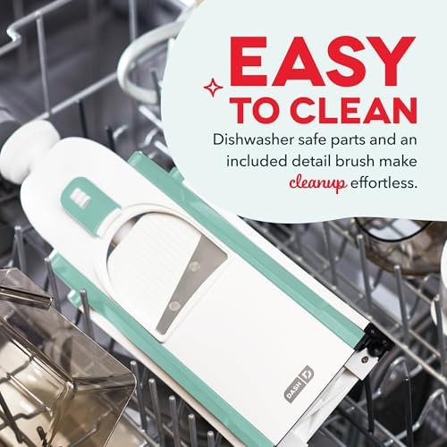 Dash Safe Slice Mandoline Slicer, Adjustable 30+ Combos, Aqua