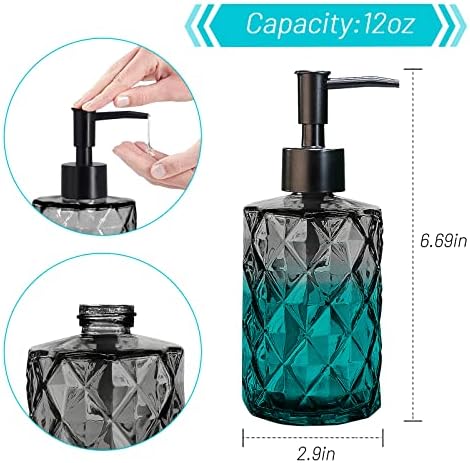 Glass Soap Dispenser with Plastic Pump, 330ml/11oz, Black