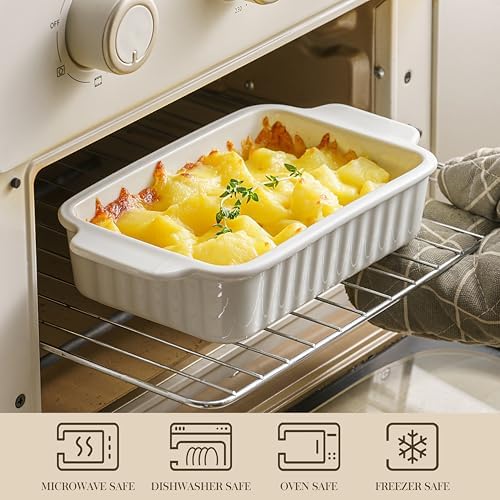 Small Casserole Dishes for Oven - 30 Oz Ceramic Baking Dish with
