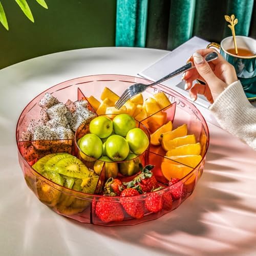 Six Compartment Dried Fruit Candy Box Plastic Snack Container with Lid