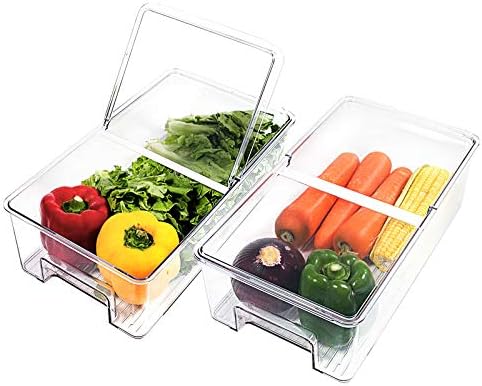 elabo Food Storage Containers Fridge Produce Saver- Stackable