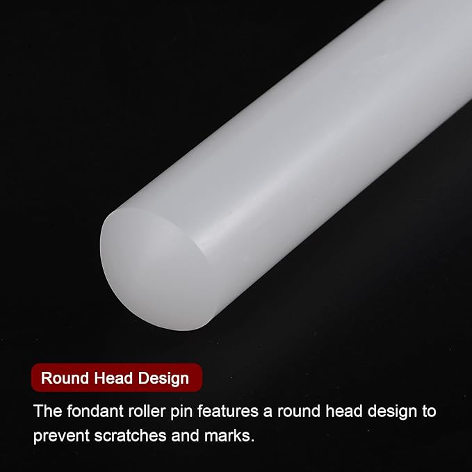 HARFINGTON 13 Inch x 0.98 Inch PP Plastic Non-Stick Fondant Rolling Pin - Image 4