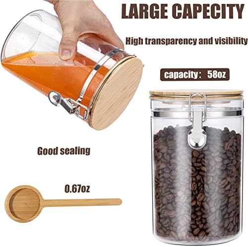Yangbaga Coffee Container with Shelf: 2P 58OZ Plastics Airtight Coffee