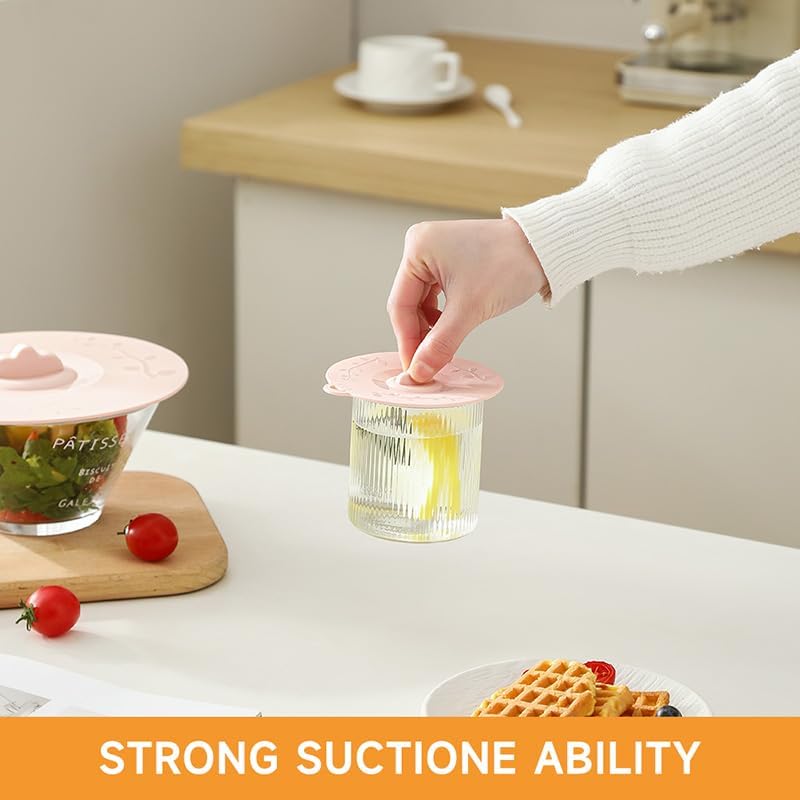Silicone Lids for Pots and Pans, 4pc, Pink