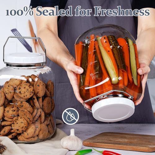 1.5 Gallon/5700 ML Glass Jar with Lid, 2 Pack