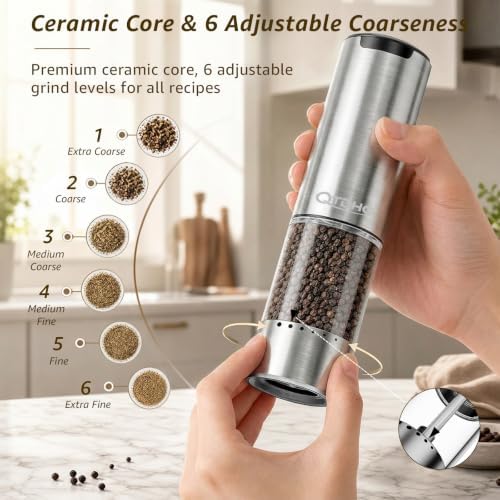 Electric Salt and Pepper Grinder Set, Type-C Charging