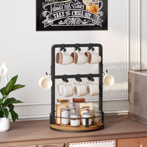 HOOBRO Coffee Bar Organizer, Coffee Pod Holder, Spins 360-Degrees