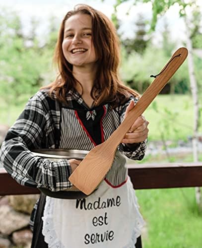 ECOSALL Large Wooden Spoon - 18" Heavy Duty Stir Paddle With a Long