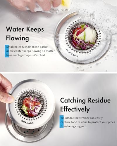 Kitchen Sink Drain Strainer Stopper,Patented Reversible Chain Mesh