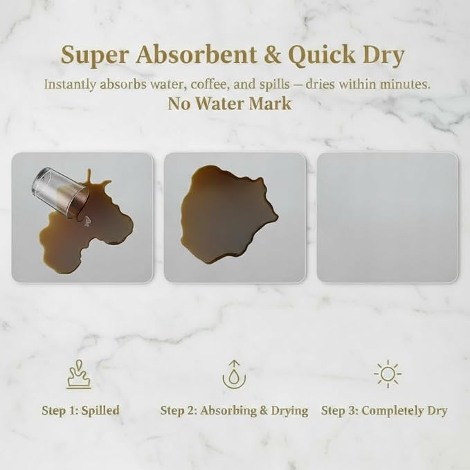 Dish Drying Mat Super Absorbent – 17" x 31" Coffee Mat - Image 5