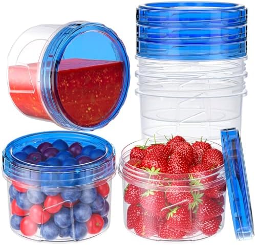 6 Pack 16 OZ Freezer Storage Containers with Twist-Top Lids