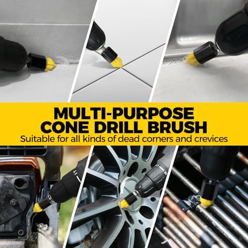 Holikme 6Pc Drill Brush Set with Extension, Soft Bristles