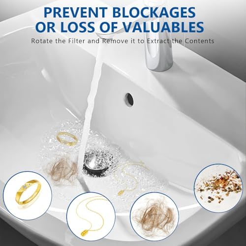 Sello Universal Bathroom Sink Stopper and Drain Strainer, Sink Plug