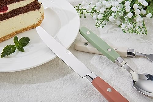 ANNOVA Silverware Set, Retro/Rivet Colorful Stainless Steel Tableware