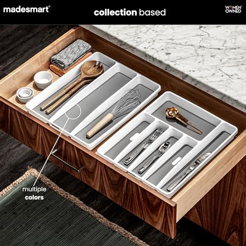 madesmart Classic 3-Compartment Utensil Tray, Granite