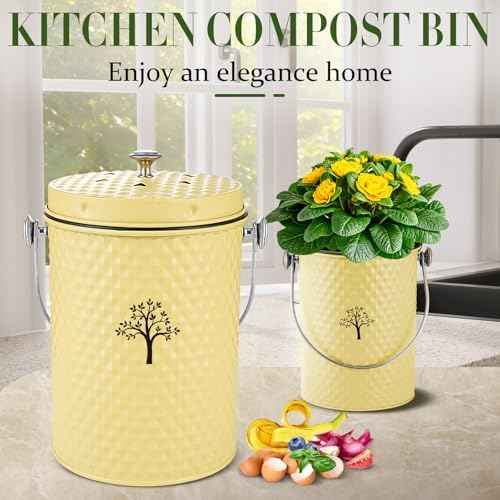 AOSION Countertop Kitchen Compost Bin with Removable Inner Bucket