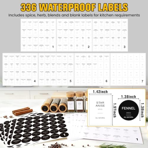 28PCS Spice Jars with Label, 4oz Glass Seasoning Containers with