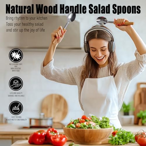 Artestia Extra Large Serving Spoon & Salad Tongs, 304 Stainless Steel