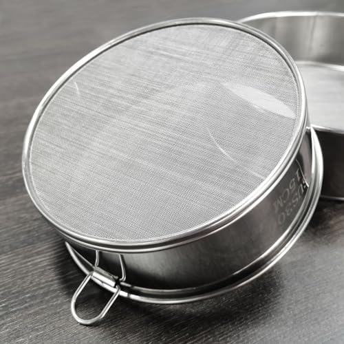 Flour Sifter for Baking 2 Pack, Round Flour Sifter Stainless Steel