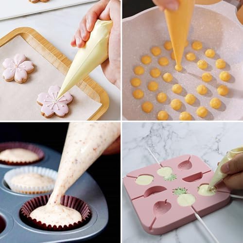 129Pcs Piping Bags and Tips Set - 100 12Inch Disposable Tipless Piping
