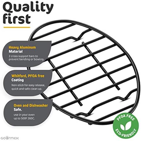 Black, Oval Oven Roasting Rack with Integrated Feet | Ideal for