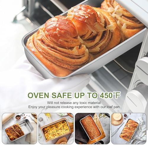 P&P CHEF Loaf Pan, 9 x 5 Inch Stainless Steel Bread Pan