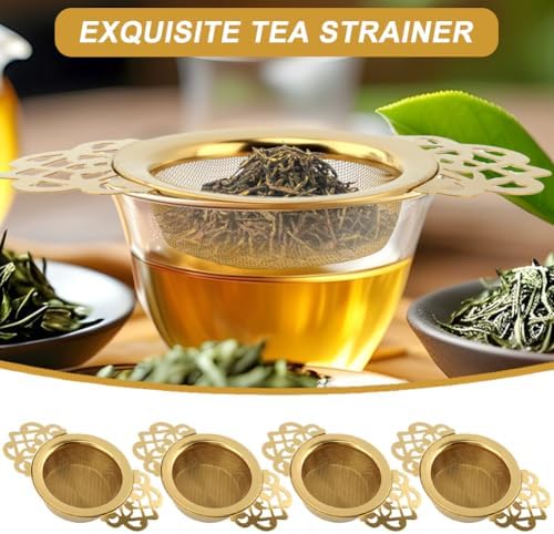 4 Pack Stainless Steel Tea Strainer Bowl, Fits 2.5-4 Inch Cup Mouth