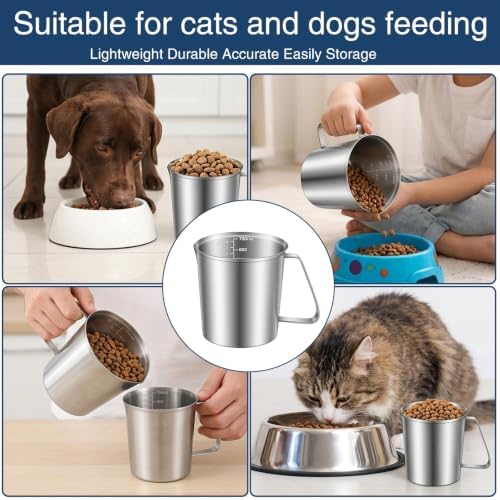 2 Pcs Metal Measuring Cup With Handle, 24 Oz Stainless Steel Mixing