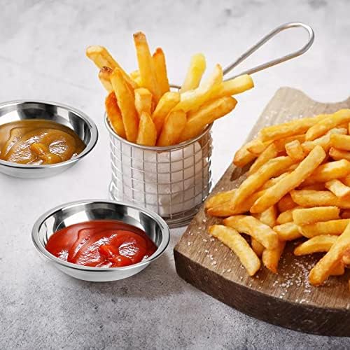 Fasmov 12 Pack 3.75 inches 18/8 Stainless Steel Sauce Bowl Round
