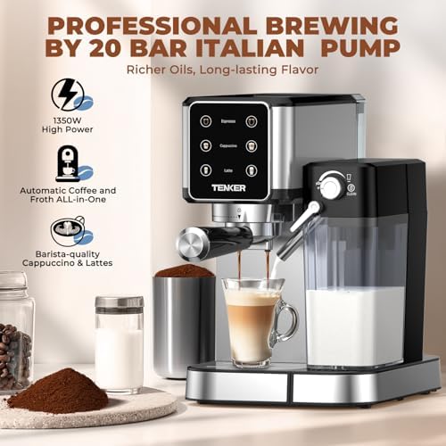 TENKER 20 Bar Espresso Machine with Automatic Milk Frother