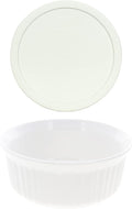 CorningWare FS5 1.5qt Round French White Casserole Dish & F-5-PC 1.5qt French by CorningWare