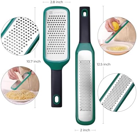 linoroso Lemon Zester Grater of 2, Kitchen Tool for Cheese, Garlic