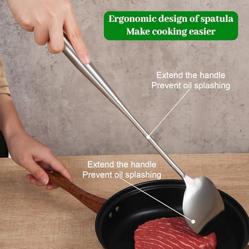 17” Wok Spatula and Ladle, Skimmer Spoon,Stainless Steel Wok Tools