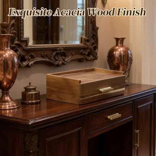 Acacia Wood Tea Bag Organizer with Drawer