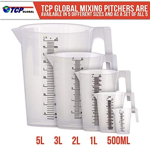 TCP Global 1/2 Liter (500ml) Plastic Graduated Measuring and Mixing
