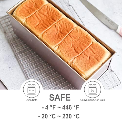 CHEFMADE Commercial Pullman Loaf Pan with Lid, 2.2Lb Dough Capacity