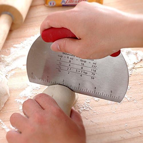 Pastry Scraper Chopper Pasta Pizza Dough Cutter With Measurement